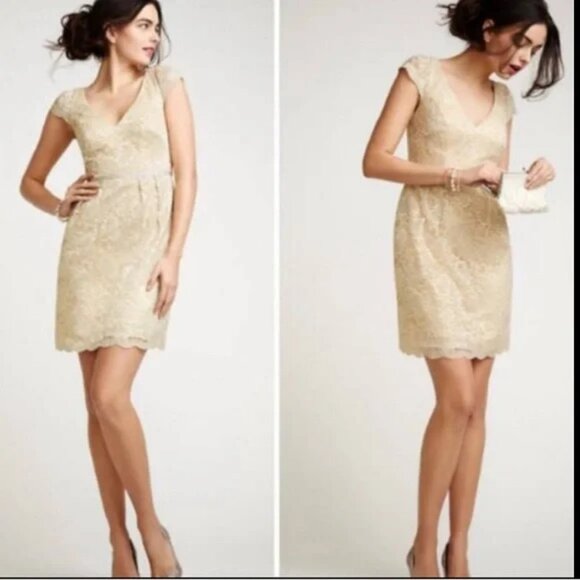 Jenny Yoo Collection Anthropologie BHLDN Beckett Lace Mini Dress.  SZ 4 - Picture 1 of 4